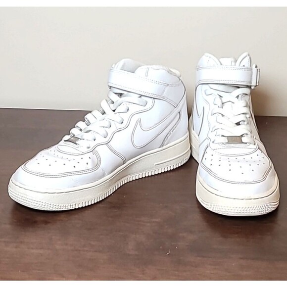 Nike Other - Nike Air Force 1 Mid ’07 White White Sneakers Youth 7Y Women’s 8.5